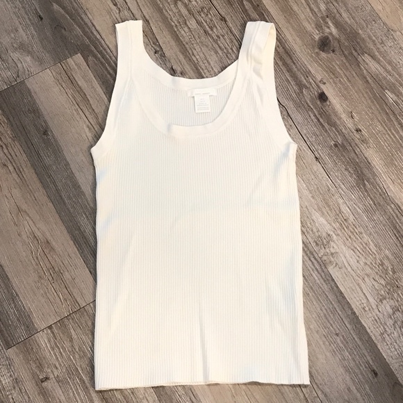 Hu0026M | Tops | H M Cream White Ribbed Knit Sweater Tank | Poshmark